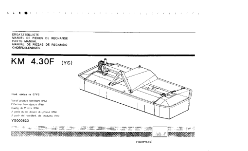 Deutz-Fahr KM 4.30 F -YS Mower Parts Manual Catalog Pdf Download