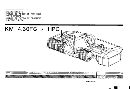 Deutz-Fahr KM 4.30FS - HPC Conditioners Rear mounted Parts Manual Catalog Pdf Download