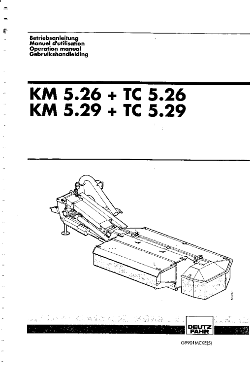 Deutz-Fahr KM 5.26 5.29 TC 5.26 5.29 Conditioners Rear mounted 1999 Operation Maintenance Manual PDF download