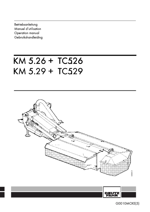Deutz-Fahr KM 5.26 5.29 TC 5.26 5.29 Conditioners Rear mounted 2001 Operation Maintenance Manual PDF download