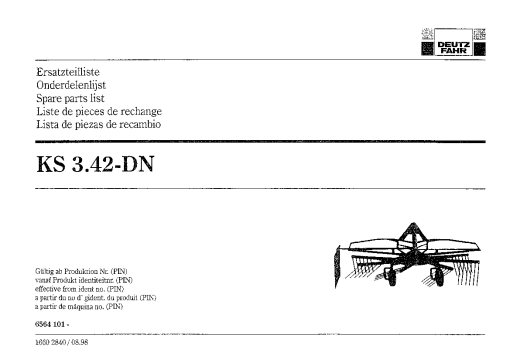 Deutz-Fahr KS 3.42 DN Rakes 1998 Parts Manual Catalog Pdf Download