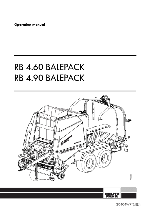 Deutz-Fahr RB 4.60 4.90 BalePack Baler-wrapper chamber Parts Manual Catalog Pdf Download