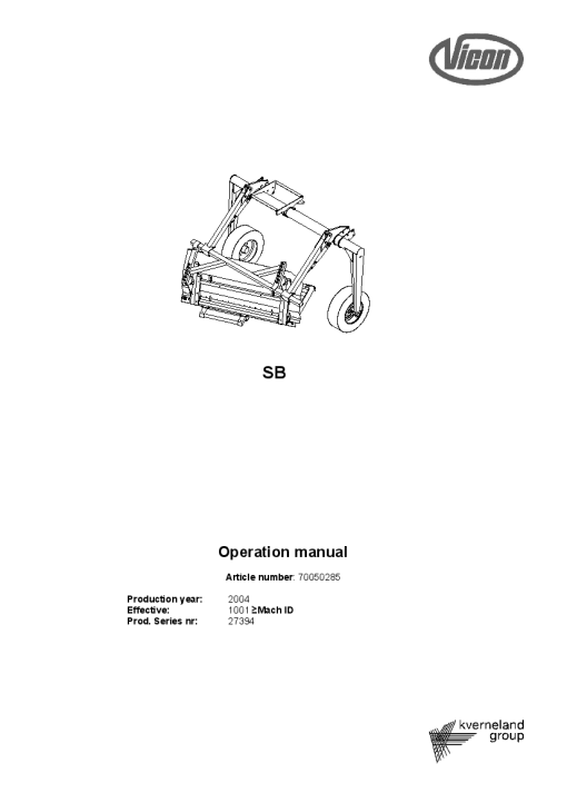Deutz-Fahr SB2004 Mowers Operation Maintenance Manual PDF download