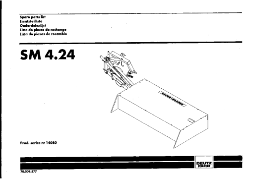 Deutz-Fahr SM 4.24 Mower 1999 Parts Manual Catalog Pdf Download