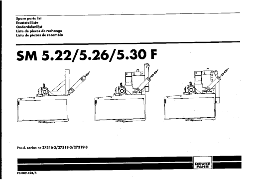 Deutz-Fahr SM 5.22 5.26 5.30F Mower 2003 Parts Manual Catalog Pdf Download