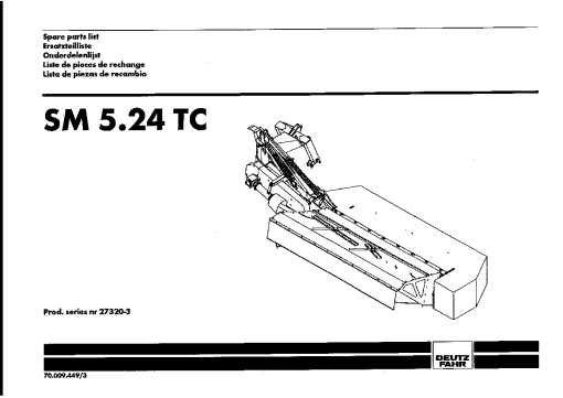 Deutz-Fahr SM 5.24 TC Mower 2001 Parts Manual Catalog Pdf Download