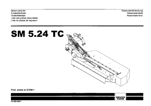 Deutz-Fahr SM 5.24 TC Mower 2003-2004 Parts Manual Catalog Pdf Download