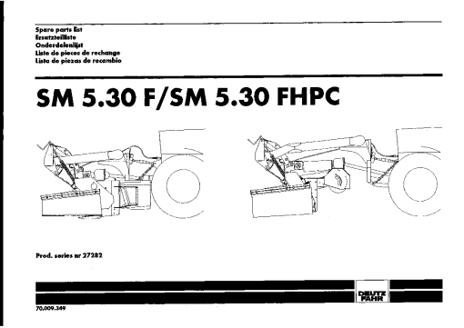 Deutz-Fahr SM 5.30 F SM 5.30 FHPC Mower 1998 Parts Manual Catalog Pdf Download