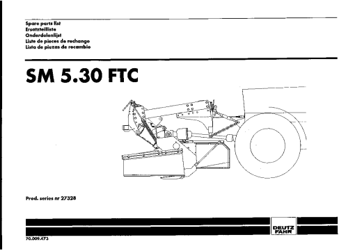 Deutz-Fahr SM 5.30 FTC Mower 2000 Operation Maintenance Manual PDF download