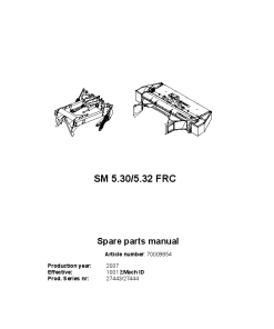 Deutz-Fahr SM 5.30 SM 5.32 FRC Mower 2007 Parts Manual Catalog Pdf Download