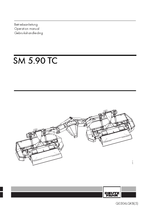 Deutz-Fahr SM 5.90 TC Mower 2003 Operation Maintenance Manual PDF download