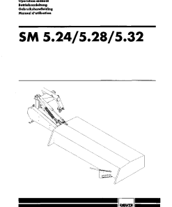 Deutz-Fahr SM5.24 SM5.28 SM5.32 Mower 1998-1999 Operation Maintenance Manual PDF download