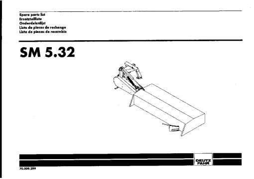 Deutz-Fahr SM5.32 Mower 1998 Parts Manual Catalog Pdf Download