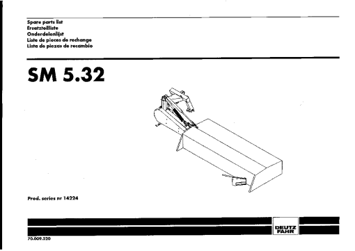 Deutz-Fahr SM5.32 Mower 2001 SN 14224 Parts Manual Catalog Pdf Download