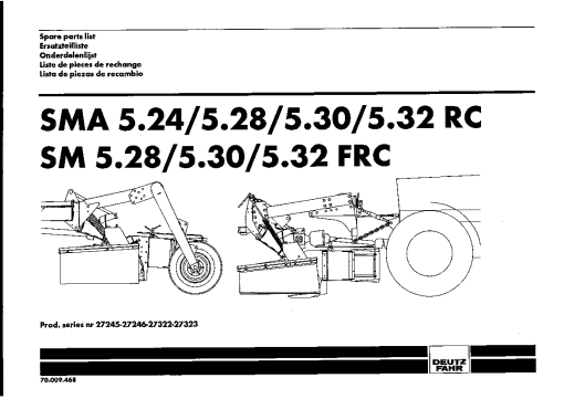Deutz-Fahr SMA 5.24 5.28 5.30 5.32 RC Mower 2000 Parts Manual Catalog Pdf Download