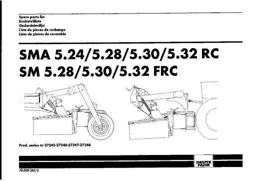 Deutz-Fahr SMA 5.28 5.30 5.32 -FRC Mower 1999 Parts Manual Catalog Pdf Download