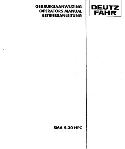 Deutz-Fahr SMA 5.30 HPC Mower 1998 Operation Maintenance Manual PDF download