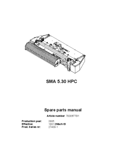 Deutz-Fahr SMA 5.30 HPC Mower 2005 27433-1 Parts Manual Catalog Pdf Download