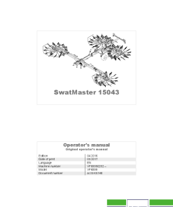 Deutz-Fahr SwatMaster 15043 Rakes 2016- Operation Maintenance Manual PDF download
