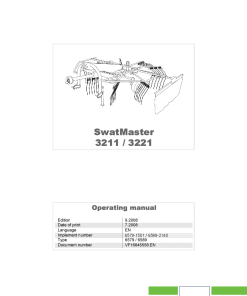 Deutz-Fahr SwatMaster 3211 3221 Rakes 2008 Sn 6579 6589 Operation Maintenance Manual PDF download