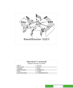 Deutz-Fahr SwatMaster 3221 3721 Rakes 2014 Operation Maintenance Manual PDF download