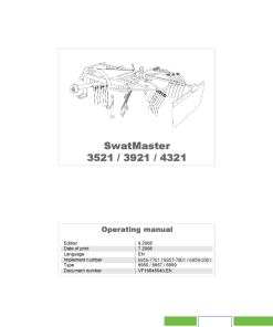 Deutz-Fahr SwatMaster 3521 3921 4321 Rakes 2008 Operation Maintenance Manual PDF download