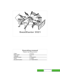 Deutz-Fahr SwatMaster 3521 Rakes 2012 Operation Maintenance Manual PDF download