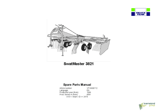 Deutz-Fahr SwatMaster 3821 Rakes 1996 Parts Manual Catalog Pdf Download