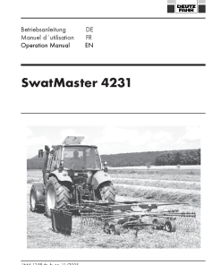 Deutz-Fahr SwatMaster 4231 Rakes 2005 Operation Maintenance Manual PDF download