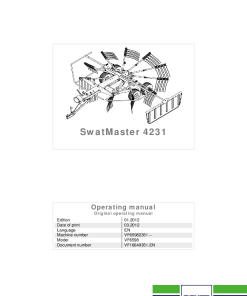 Deutz-Fahr SwatMaster 4231 Rakes 2012 Operation Maintenance Manual PDF download