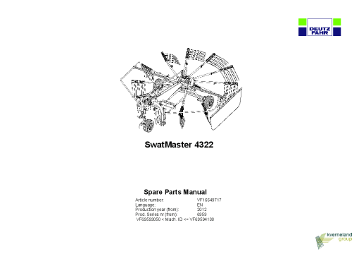 Deutz-Fahr SwatMaster 4322 Rakes 2012 Parts Manual Catalog Pdf Download