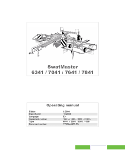 Deutz-Fahr SwatMaster 6341 7071 7641 7841 Rakes 2008 Operation Maintenance Manual PDF download