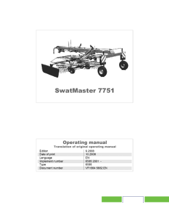 Deutz-Fahr SwatMaster 7751 Rakes 2008 Operation Maintenance Manual PDF download