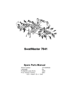 Deutz-Fahr SwatMaster 7841 Rakes 2008 SN 1001-1045 Parts Manual Catalog Pdf Download