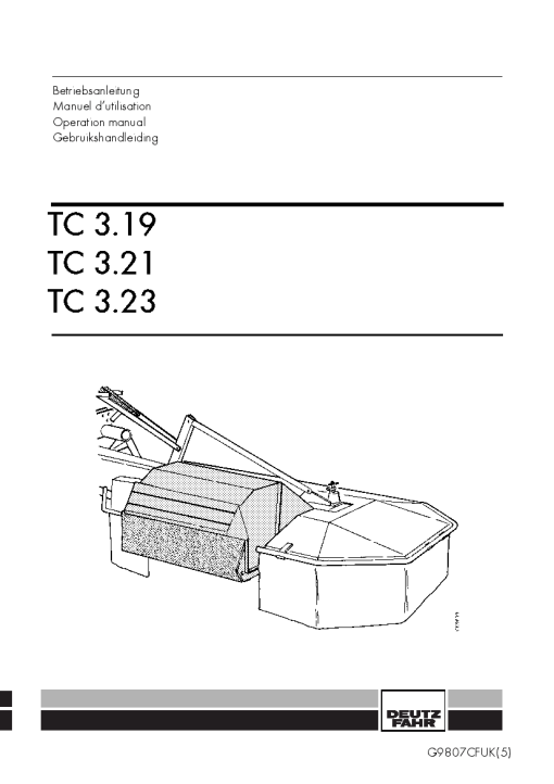Deutz-Fahr TC 3.19 3.21 3.23 15CUK01Conditioners Rear mounted 1999 Operation Maintenance Manual PDF download