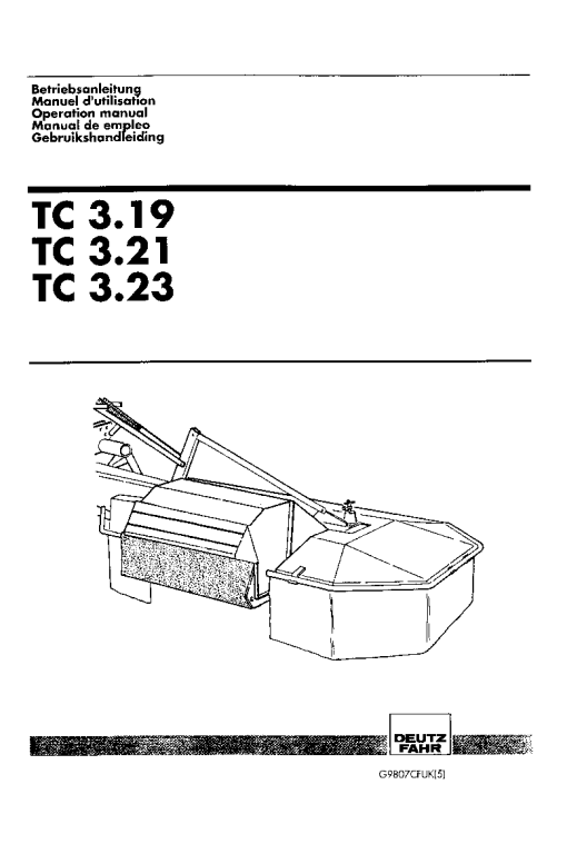 Deutz-Fahr TC 3.19 3.21 3.23 Conditioners Rear mounted 2005 Operation Maintenance Manual PDF download