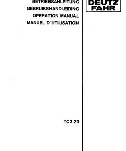 Deutz-Fahr TC 3.23 Conditioners Rear mounted 1993 Operation Maintenance Manual PDF download