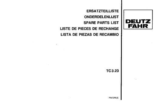 Deutz-Fahr TC 3.23 Conditioners Rear mounted 1993 Parts Manual Catalog Pdf Download