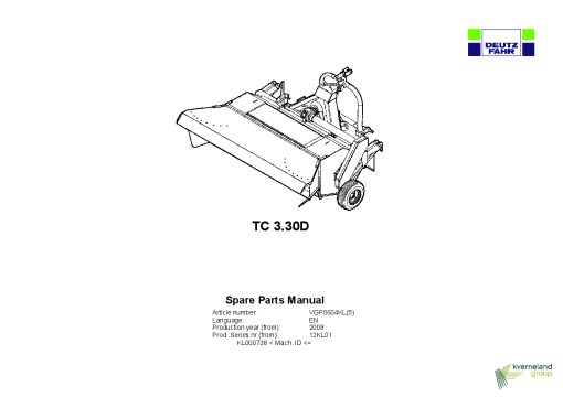 Deutz-Fahr TC 3.30D Conditioners Rear mounted 2008 Parts Manual Catalog Pdf Download