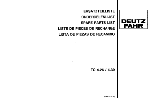 Deutz-Fahr TC 4.26 4.30 Conditioners Rear mounted 1995 -1996 Parts Manual Catalog Pdf Download