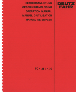 Deutz-Fahr TC 4.26 4.30 Conditioners Rear mounted 1995 G9501XYK Operation Maintenance Manual PDF download