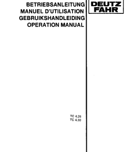 Deutz-Fahr TC 4.26 4.30 Conditioners Rear mounted 1995 Operation Maintenance Manual PDF download