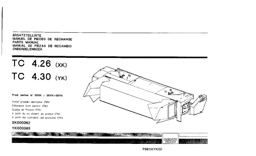 Deutz-Fahr TC 4.26 (XK) 4.30 (YK) Conditioners Rear mounted 1999 Parts Manual Catalog Pdf Download