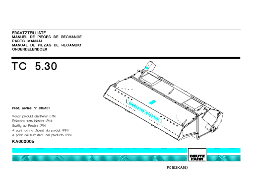 Deutz-Fahr TC 5.30 Conditioners Rear mounted 2001 Parts Manual Catalog Pdf Download