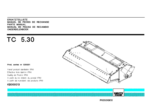 Deutz-Fahr TC 5.30 Conditioners Rear mounted 2002 Parts Manual Catalog Pdf Download