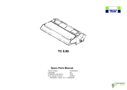 Deutz-Fahr TC 5.90 Conditioners Rear mounted 2005 Parts Manual Catalog Pdf Download