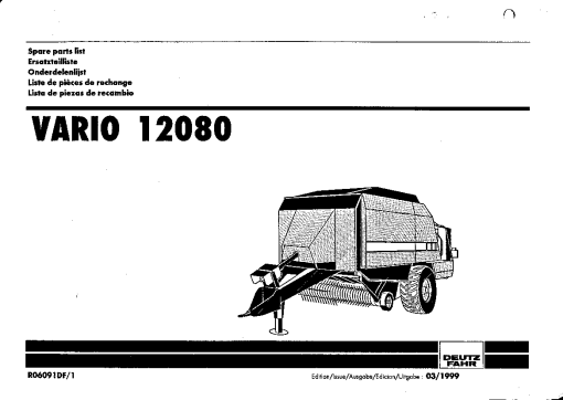 Deutz-Fahr VARIO 12080 Balers Square Big 1999 Parts Manual Catalog Pdf Download