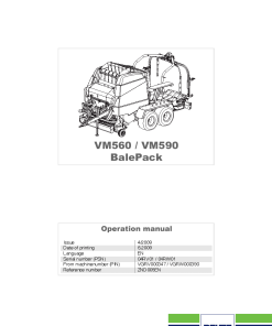 Deutz-Fahr VM 560 VM 590 BalePack Baler-wrapper chamber 2009 Operation Maintenance Manual PDF download