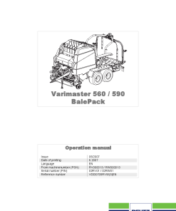 Deutz-Fahr Varimaster 560- 590 BalePack Baler-wrapper chamber 2007 Operation Maintenance Manual PDF download