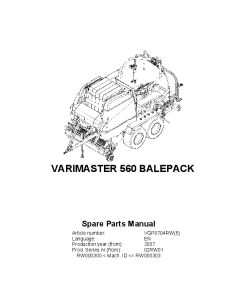 Deutz-Fahr Varimaster 560 BalePack 02RW01 Baler-wrapper chamber 2007 Parts Manual Catalog Pdf Download